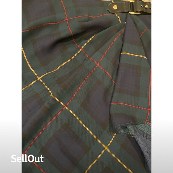 Ralph Lauren Women's Plaid Wrap Skirt Buckle Trim Multicolor Size 00 - Picture 4 of 4